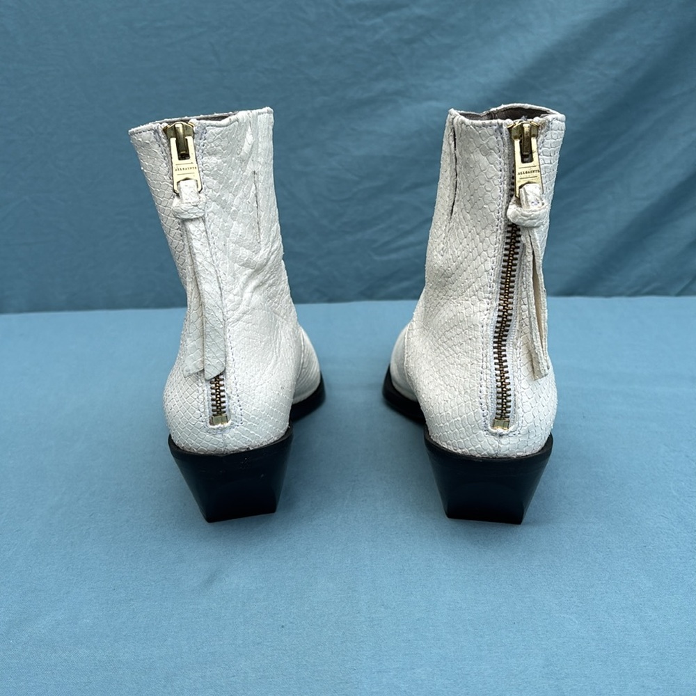 Like New - AllSaints Lenora white snake skin leather Boots sz EU 39 like new - Picture 3 of 9
